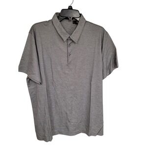 Theory Polo Shirt Pique‎ Mens XXL Gray Casual 1/4 Button Up Everyday Normcore